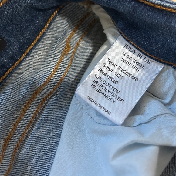 Judy Blue Dark Wash Wide Leg Denim Jeans - Picture 5 of 5